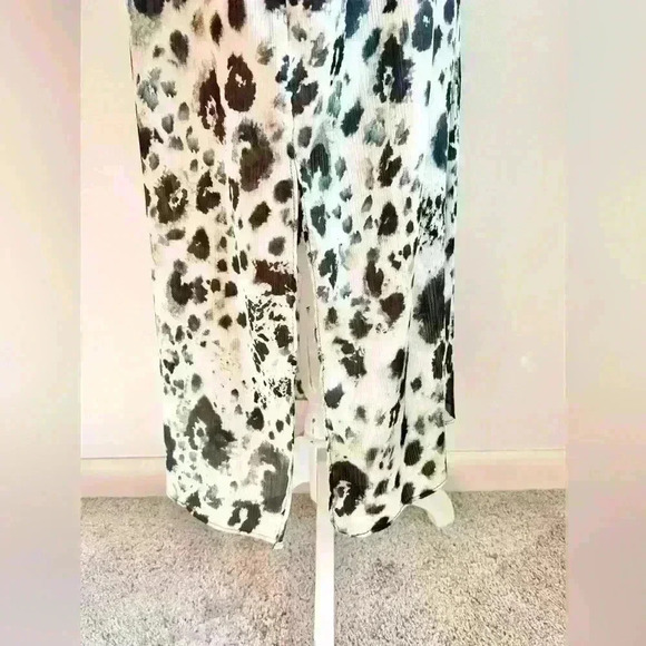 Zara Z1975 Denim Leopard Blue Tone Side Slit Button Down Sleeveless Maxi Dress - Picture 5 of 10